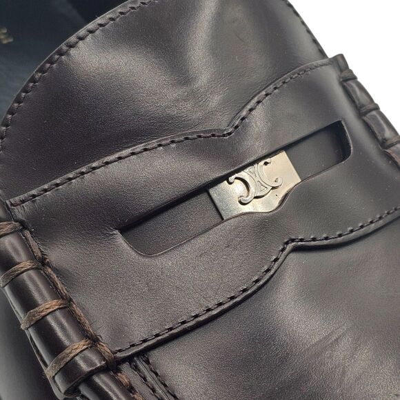 Celine Men's Penny Loafer Polished Brown size 41 IT 8 US NWB - Picture 5 of 9